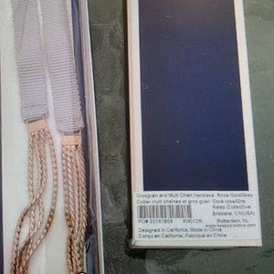 Grosgrain & Rose Gold multi strand necklace.